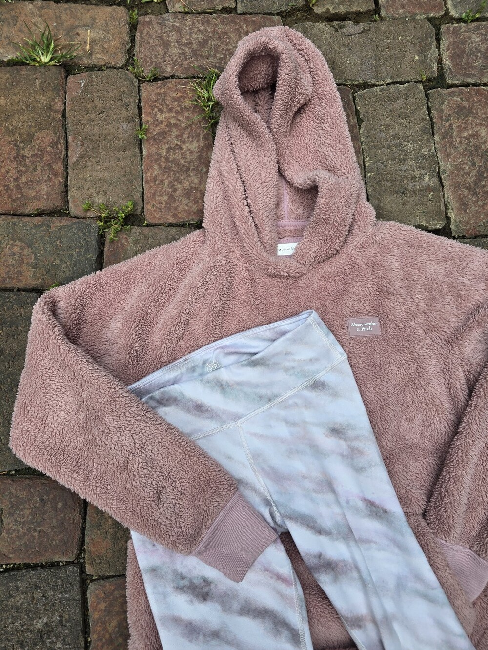 Abercrombie Kids Cozy Plush Hoodie Dusty Rose And Athleta Girl Leggings Cozy Set